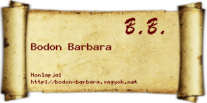 Bodon Barbara névjegykártya